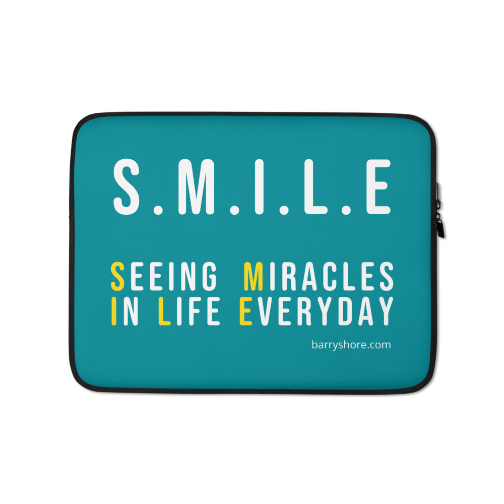 Download S M I L E Laptop Sleeve Cyan Blue Barryshore Com